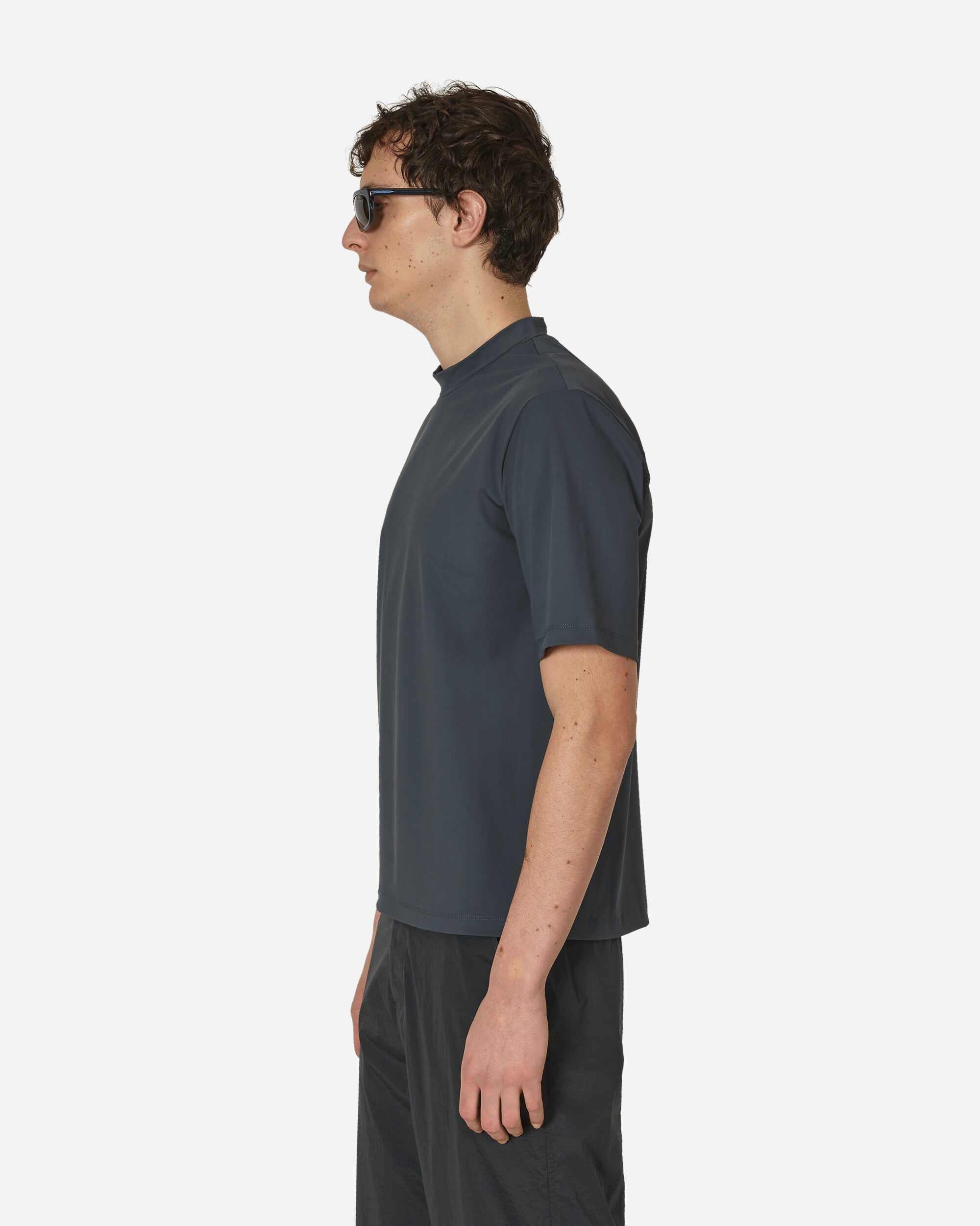 AMOMENTO Mock Neck T-Shirt Charcoal T-Shirts Shortsleeve AM24SSM02TS CHCL