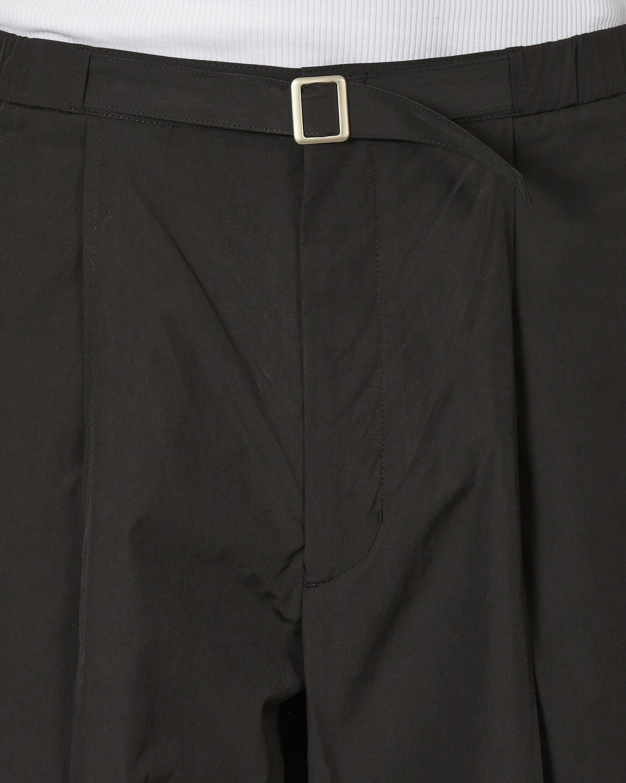 AMOMENTO Belted Tuck Banding Pants Black Pants Trousers AM24SSM08PT BLACK