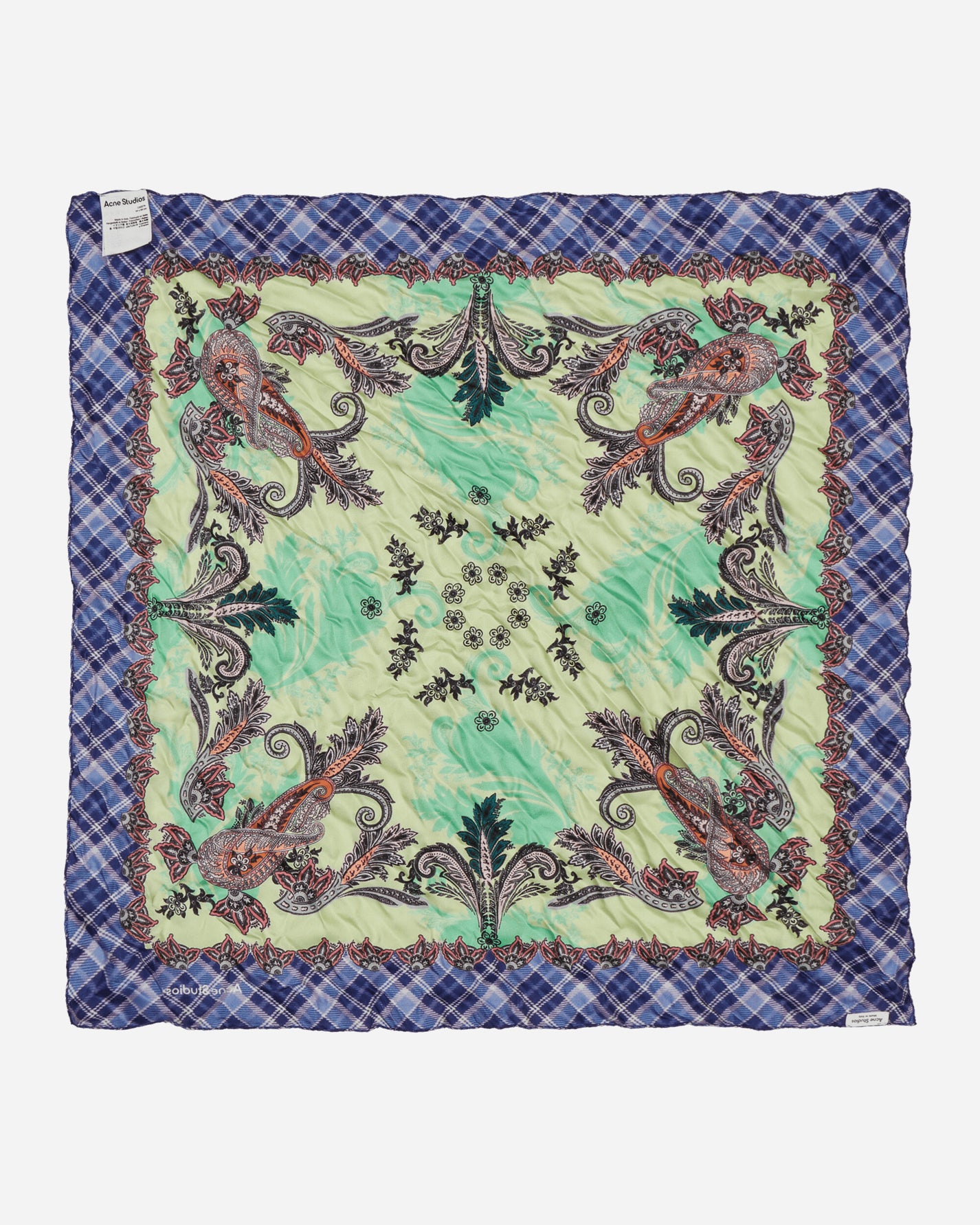 Acne Studios Bandana Green/Blue Gloves and Scarves Bandanas CA0274- ALG