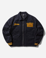 Aries Arsenal X Aries Wool Bomber Jacket Navy Coats and Jackets Bomber Jackets U06706 NAVY