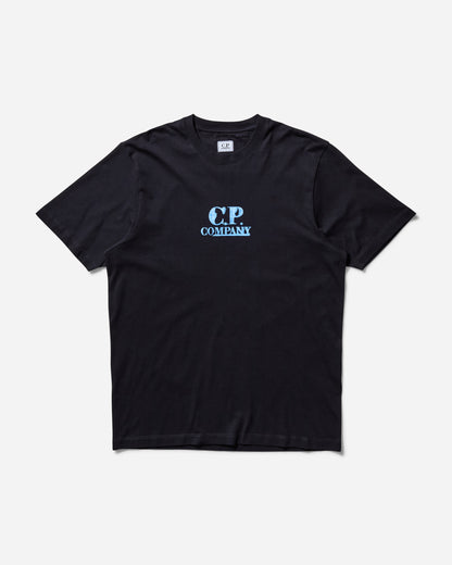 C.P. Company 30/1 Jersey Graphic Logo T-Shirt Total Eclipse T-Shirts Shortsleeve 18CMTS143A-006586W 888