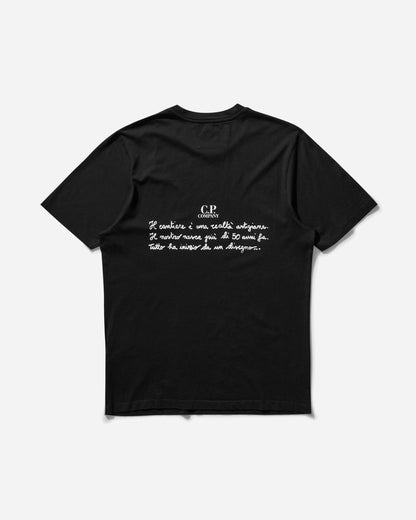 C.P. Company Back Letter T-Shirt Black T-Shirts Shortsleeve 18CMTS319A-005431G 999