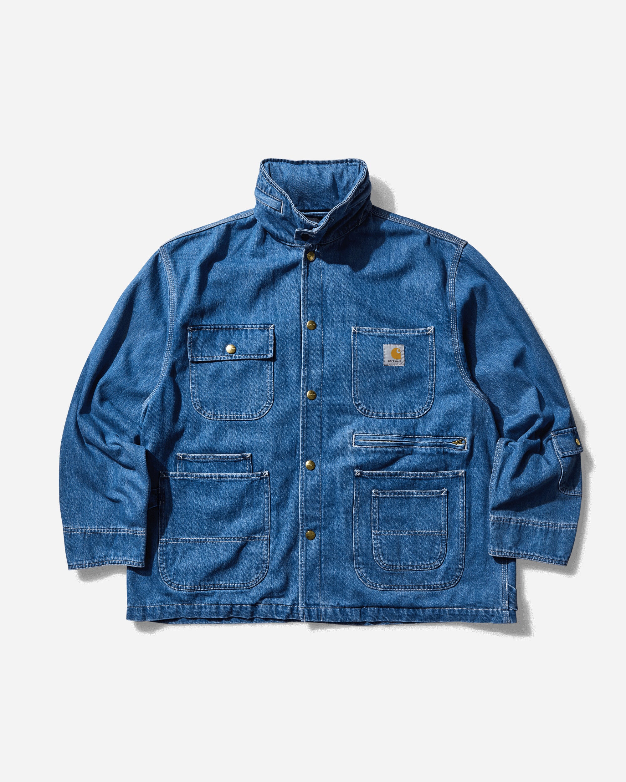 Carhartt WIP Invisible Denim Chore Coat Max Blue Coats and Jackets Jackets A242054 0106