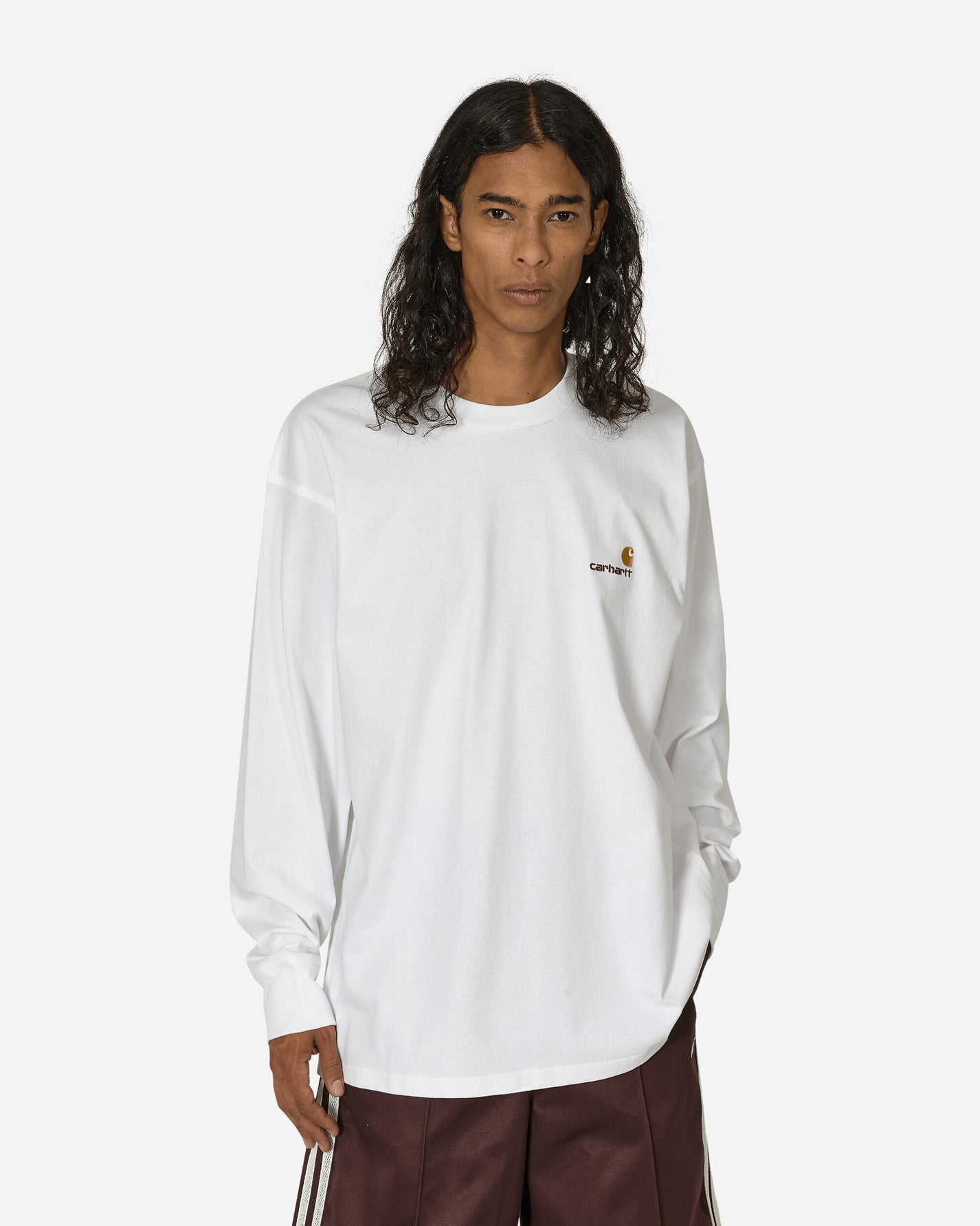 Carhartt WIP LS American Script T-Shirt White T-Shirts Longsleeve I029955 02XX