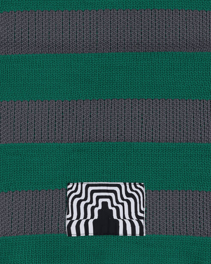 Cav Empt Poly Knit Stripe Scarf Green Gloves and Scarves Scarves and Warmneck CES24G02 001