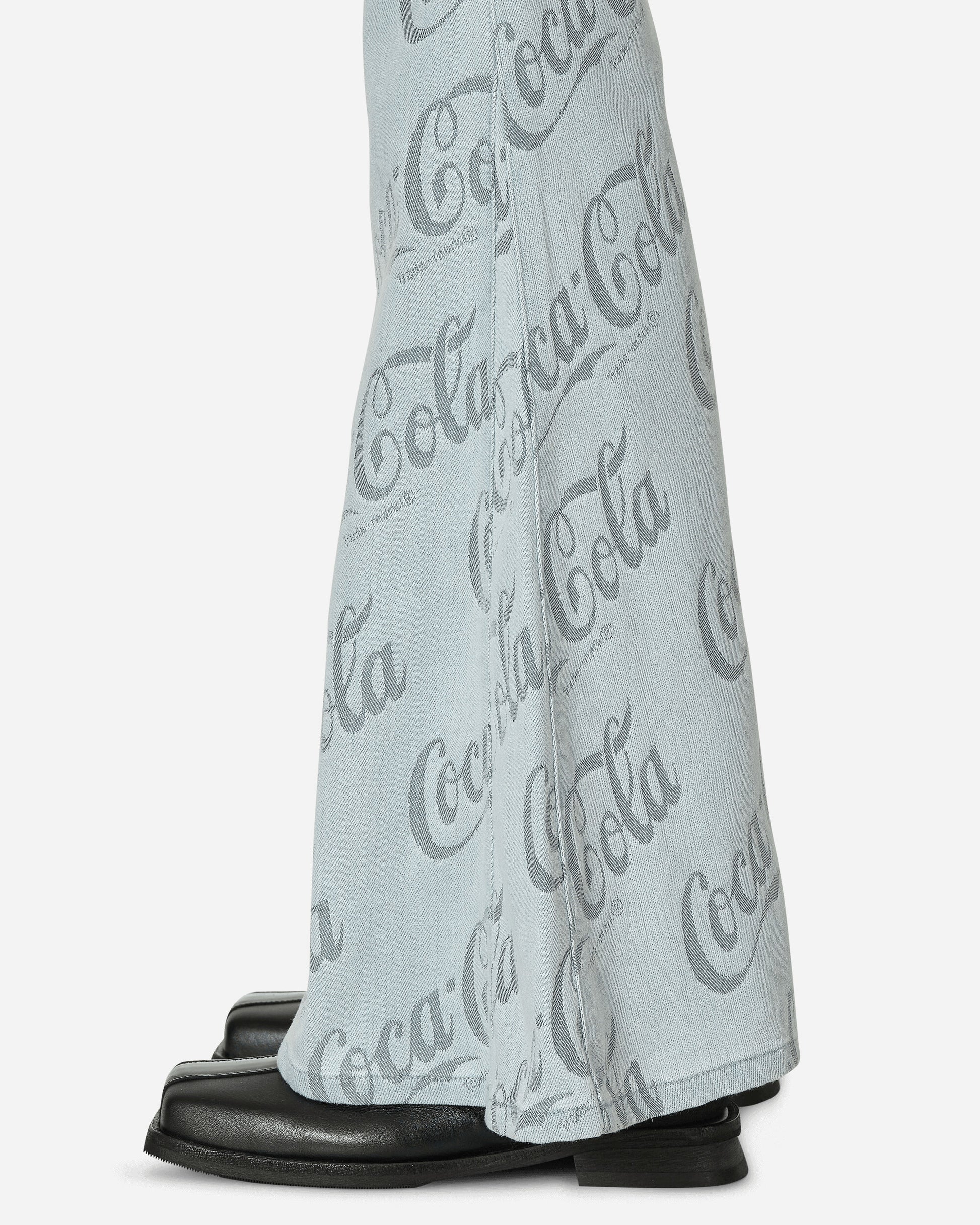 ERL Coca-Cola Jacquard Denim Flare Pants Grey Coca-Cola Pants Flare ERL08P014 1