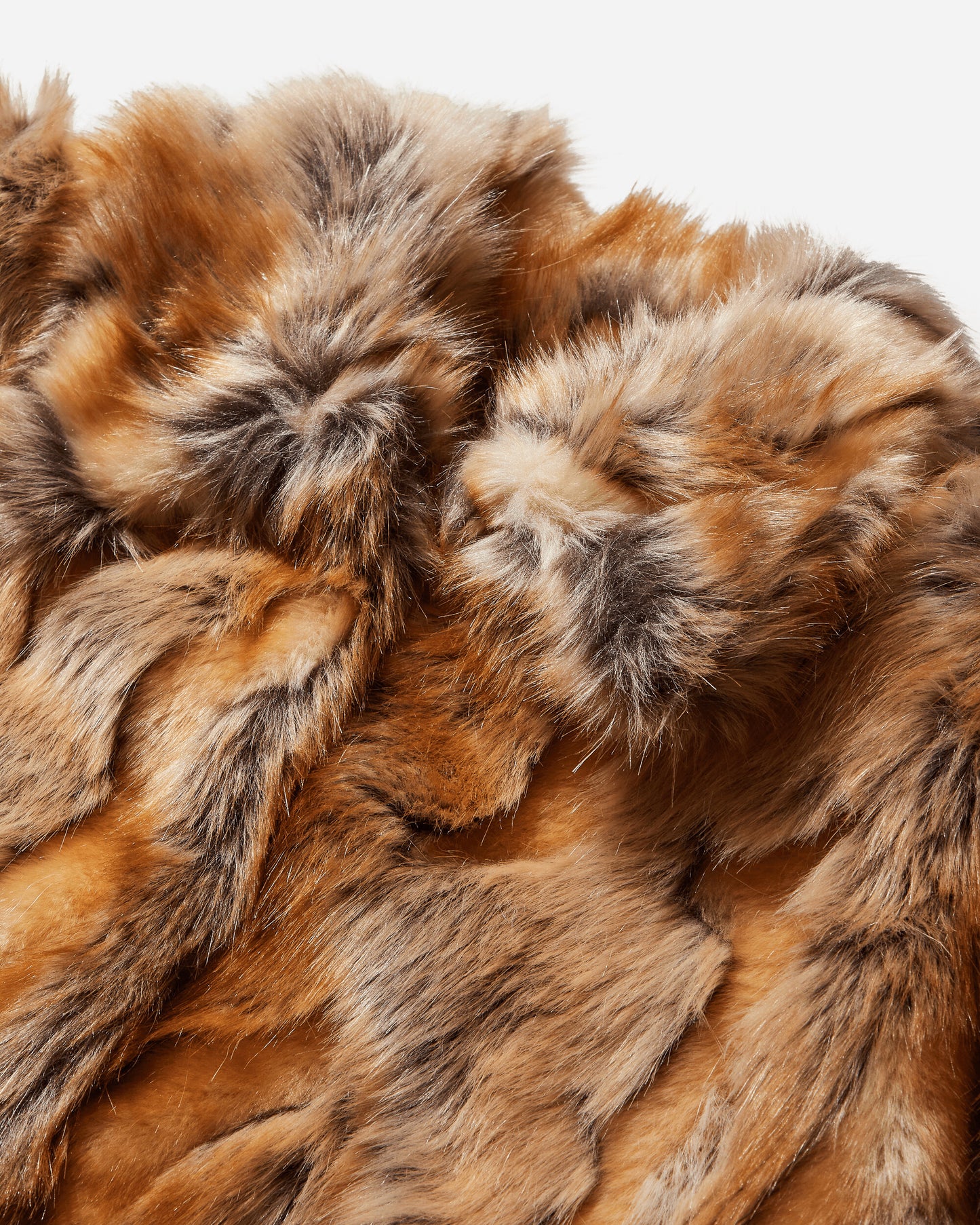 Guess USA Gusa Faux Fur Jacket Fur Vest Tan Multi Coats and Jackets Jackets W4BN33WGE20 F1VW