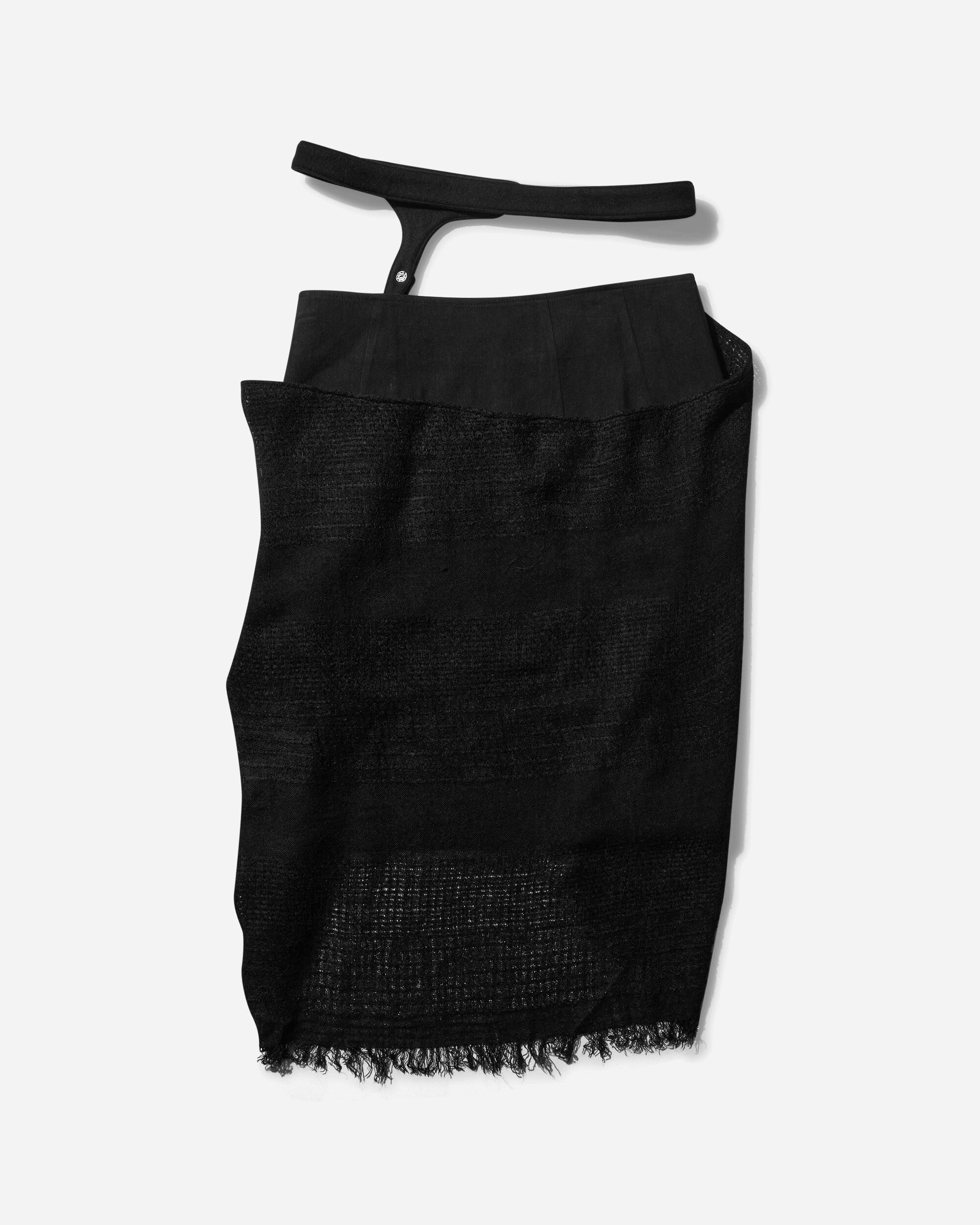 HYEIN SEO Wmns Fringed Skirt Black Skirts Midi FW24-SK2K 001