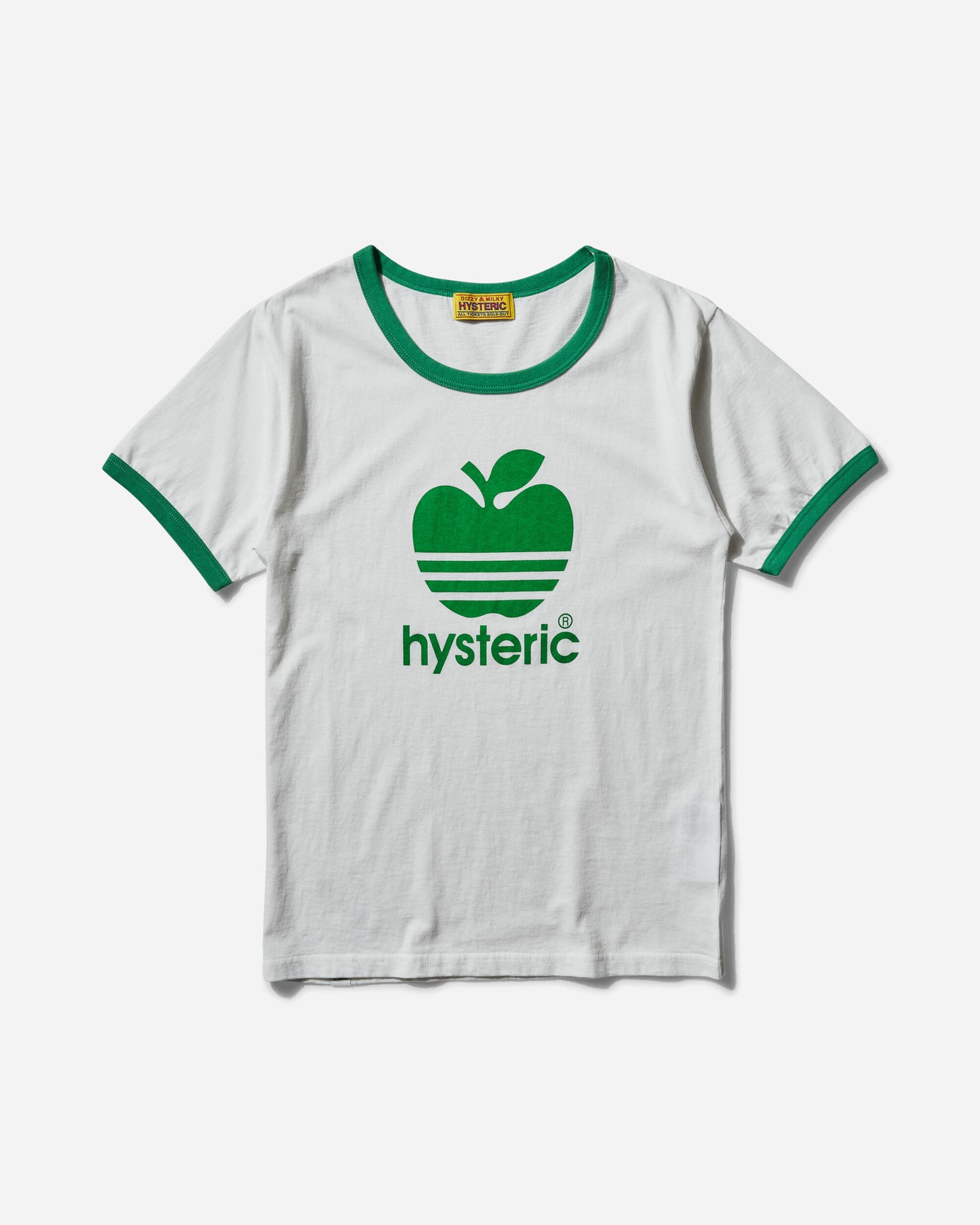 Hysteric Glamour Wmns Big Apple Dirty White X Green T-Shirts Shortsleeve 01241CT199 A