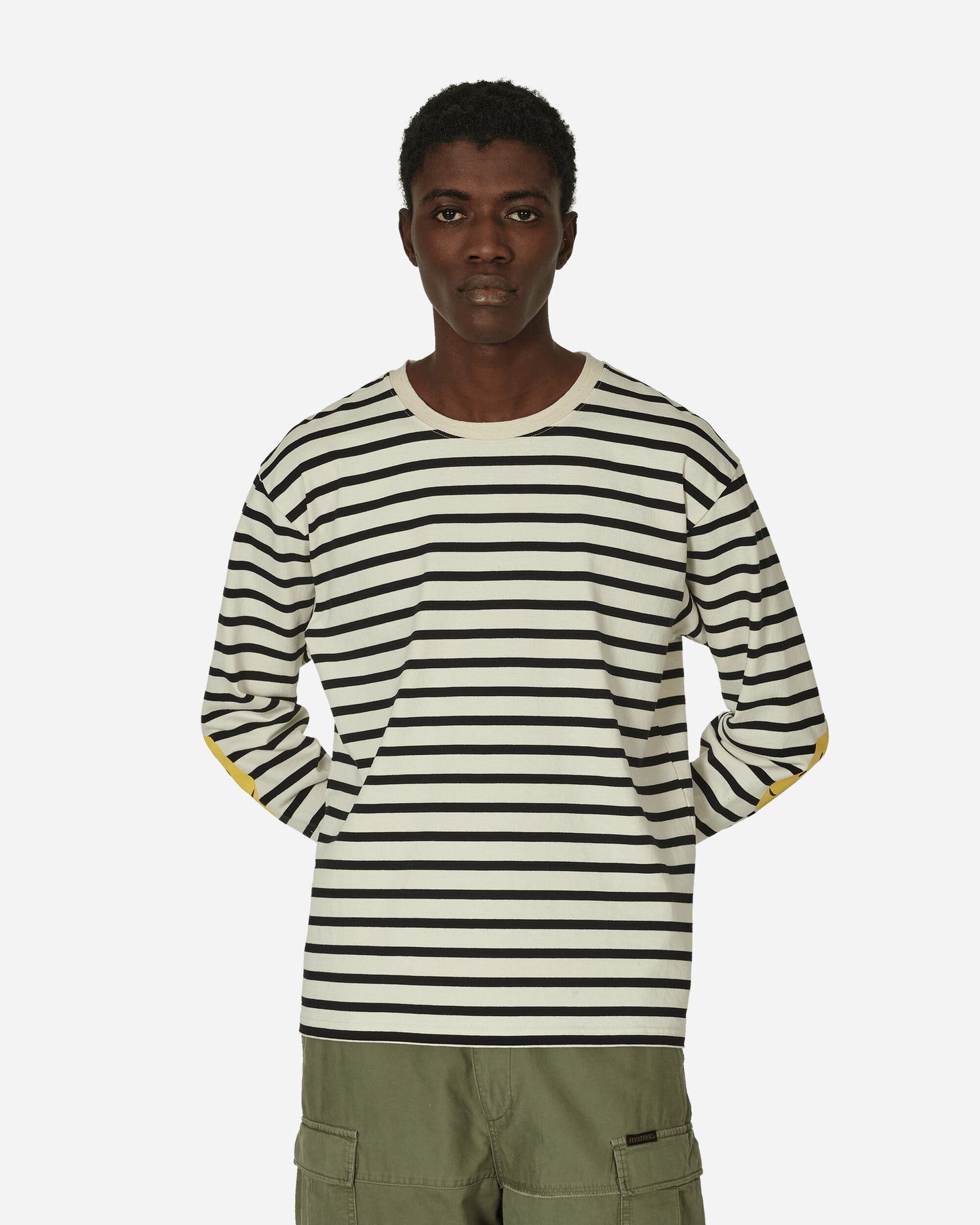 KAPITAL Stripe Jersey Crew Long Sleeve T (Profile Rainbowy Patch) Blkxecr T-Shirts Longsleeve PEK-1432 2