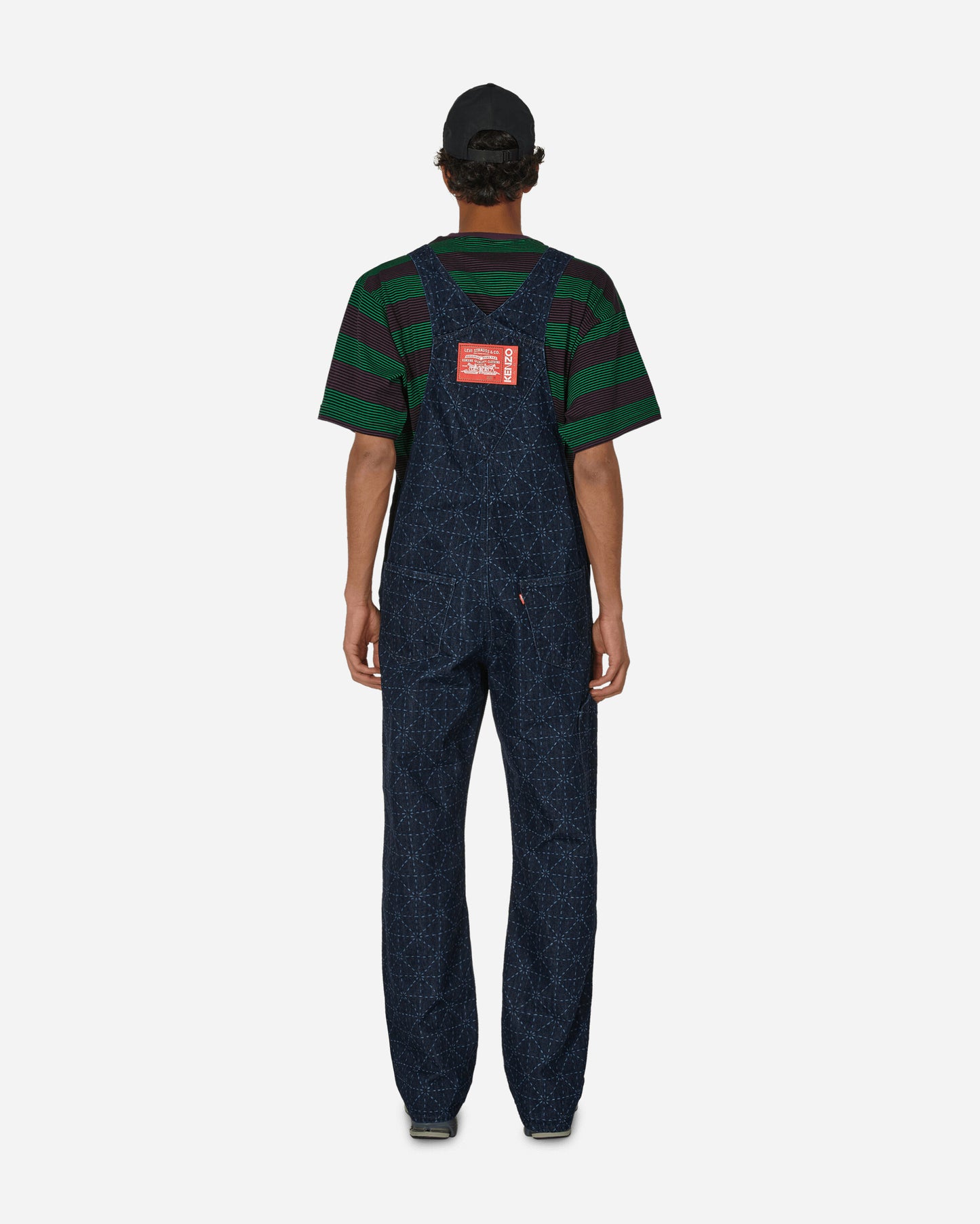 KENZO Paris Kenzo X Levi'S Overall Stone Dirty Blue Denim Pants Jumpsuits FD65DCN43LE3 DM