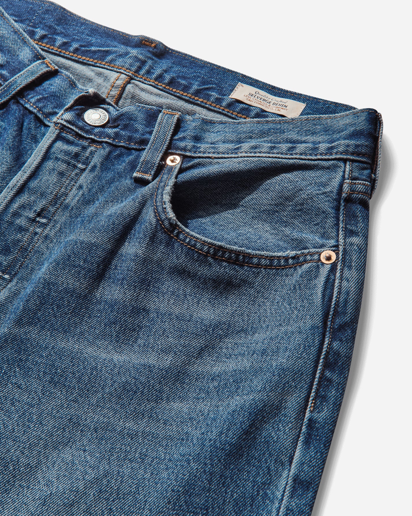 Levi's Wmns 501 90S Med Indigo - Worn In Get On Board Selvedg Pants Denim A1959 0063