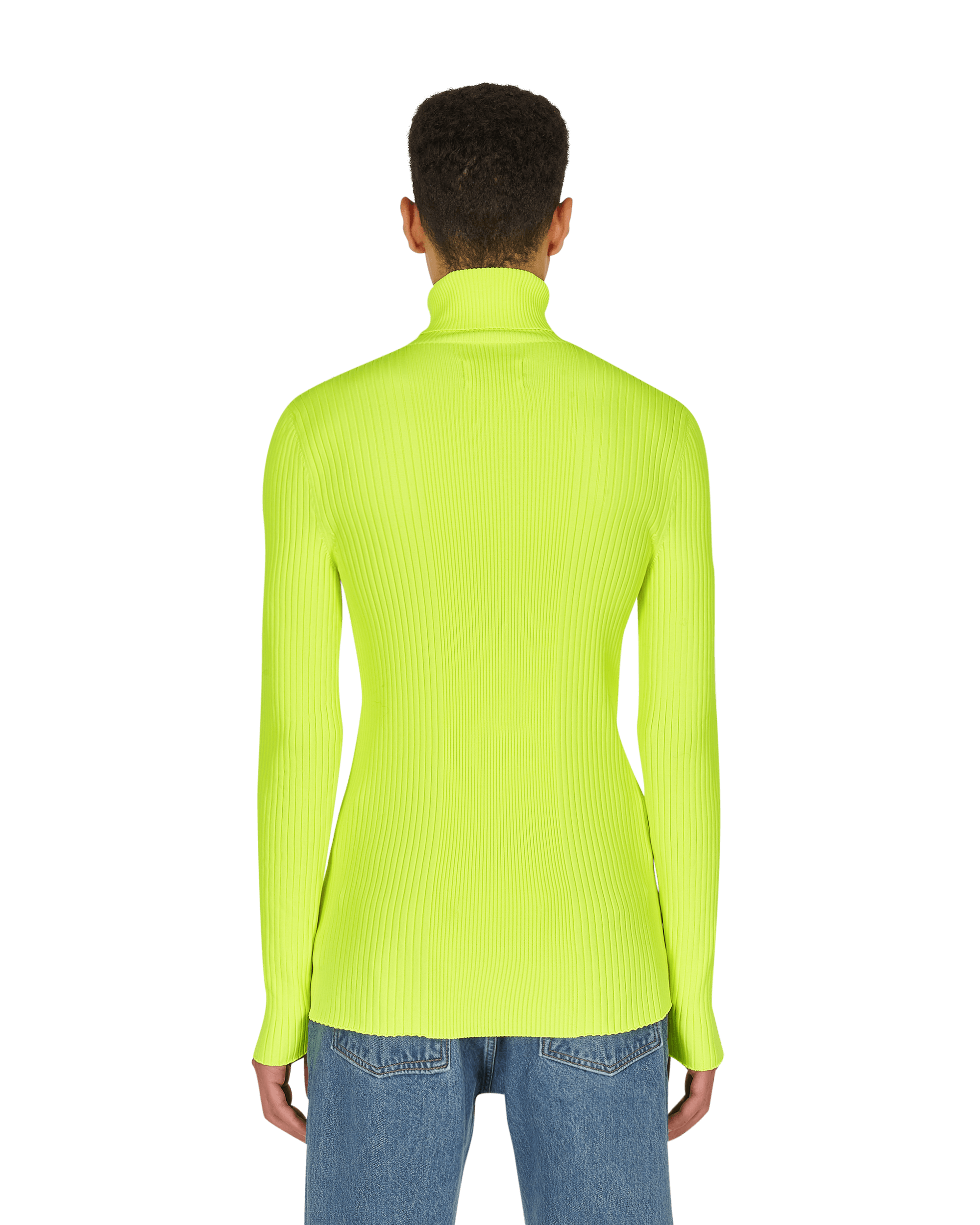 Martine Rose Ribbed Capo Fluo Yellow Knitwears Turtleneck M926KW MR023