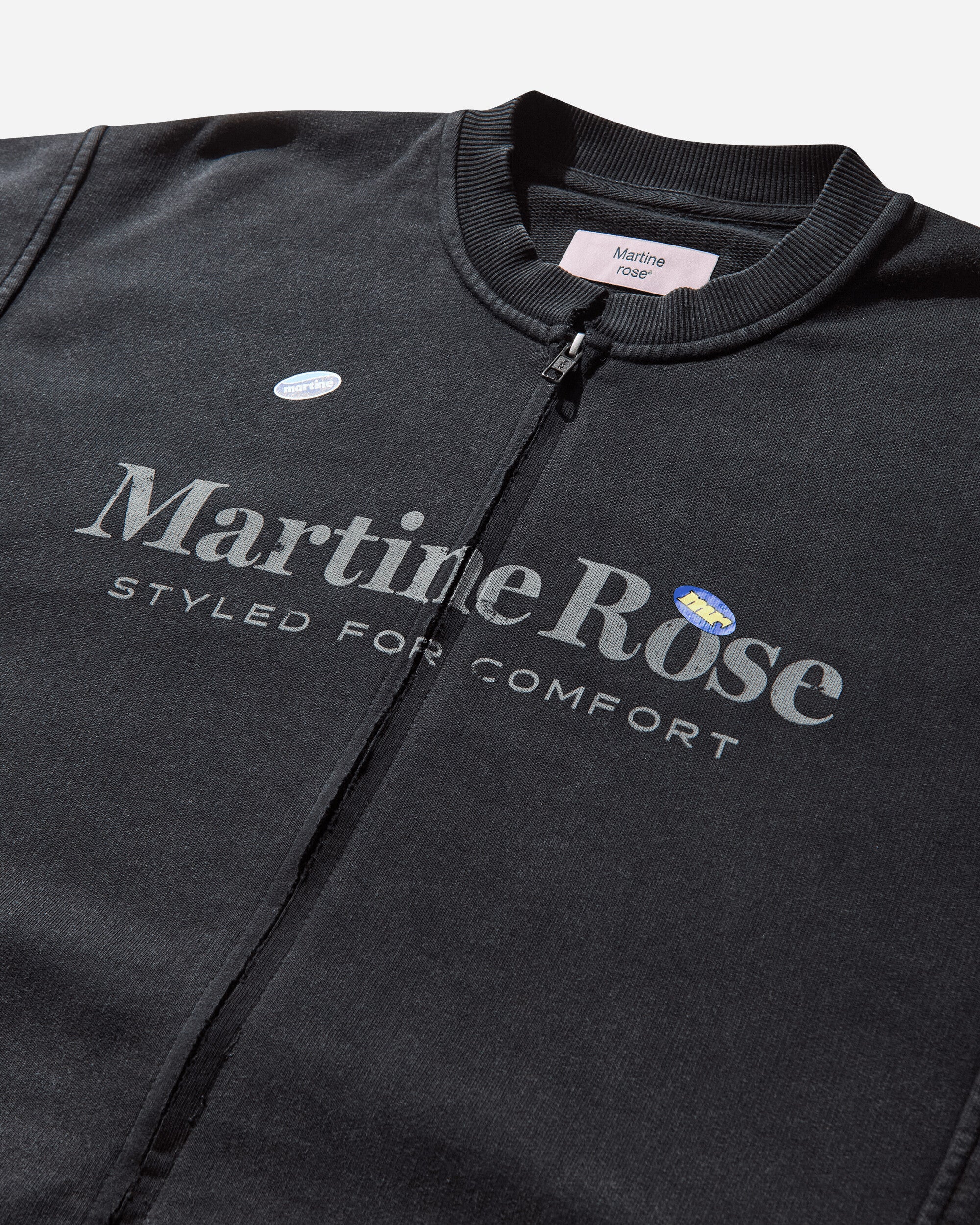 Martine Rose Zip Up Crew Black Washed Black Marlboro Sweatshirts Zip-Ups 642JS02002L