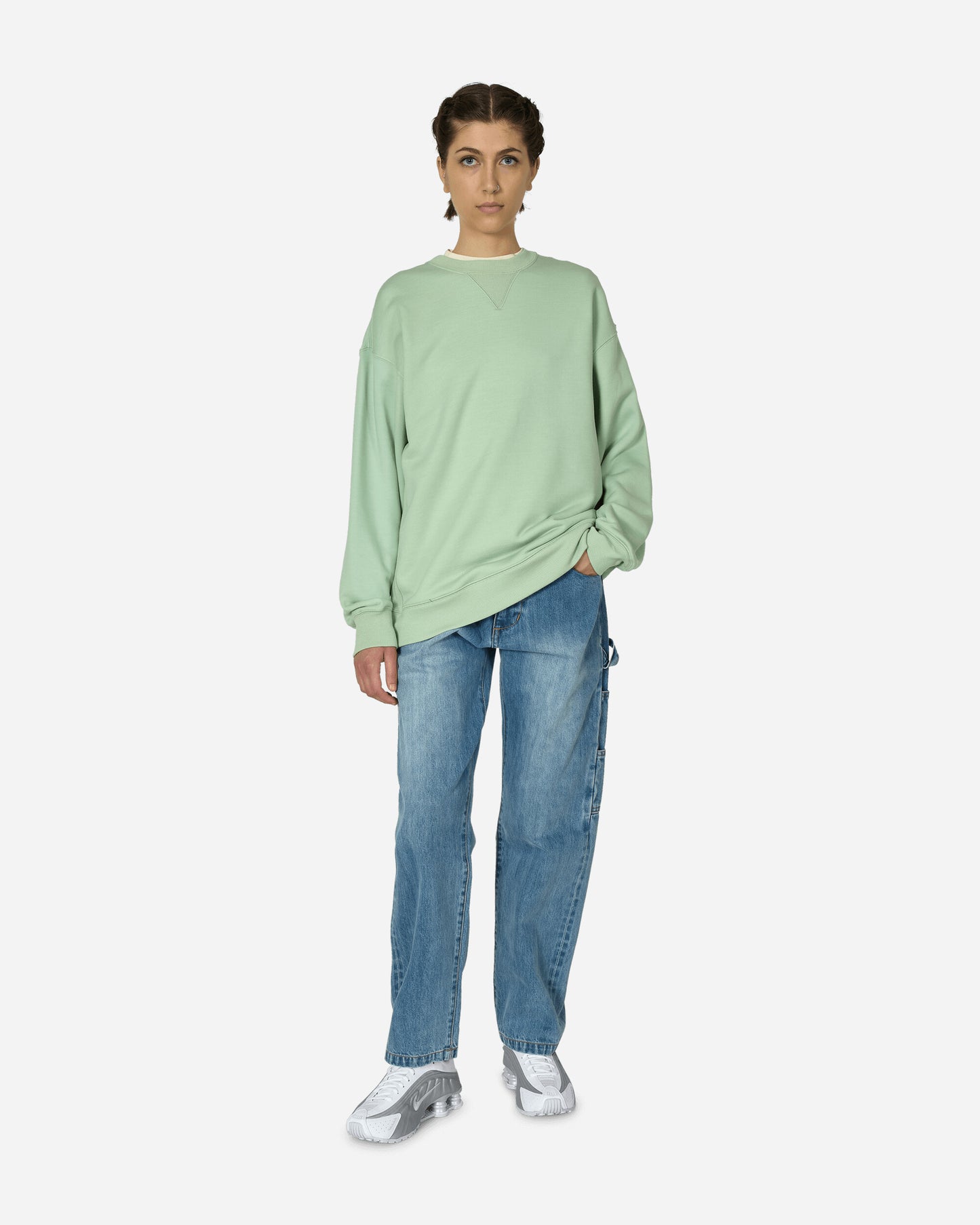 Nike U Nk Wool Classics Crew Honeydew Sweatshirts Crewneck FV4883-343