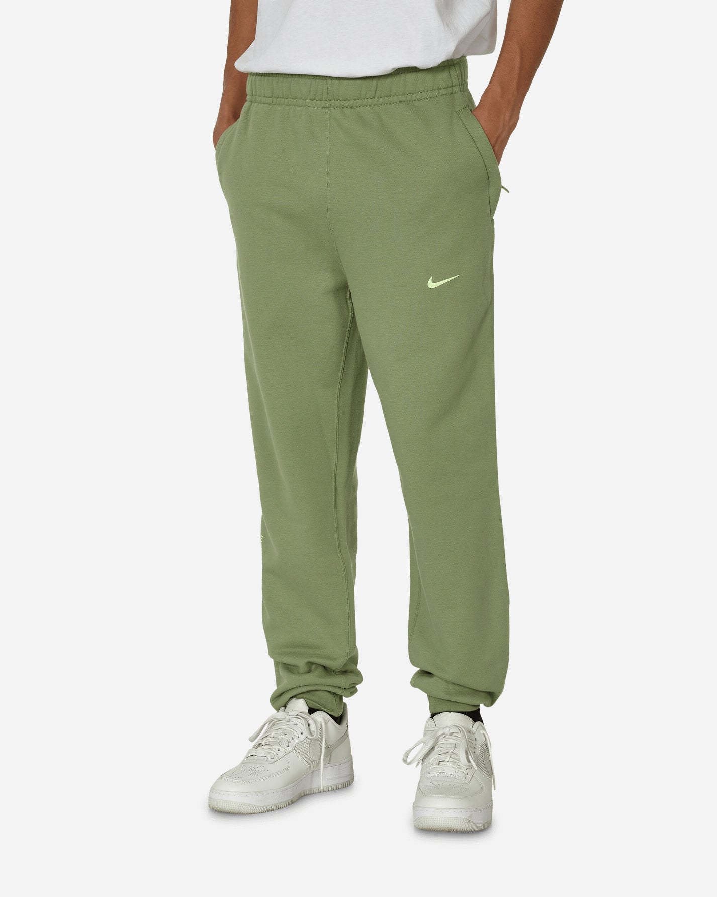 Nike M Nrg Nocta Cs Pant Flc Oil Green/Lt Liquid Lime Pants Sweatpants FN7661-386