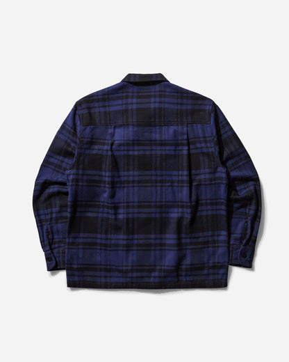 Noah Heavyweight Zip-Up Flannel Black/Blue Shirts Longsleeve Shirt S116FW24 BBL