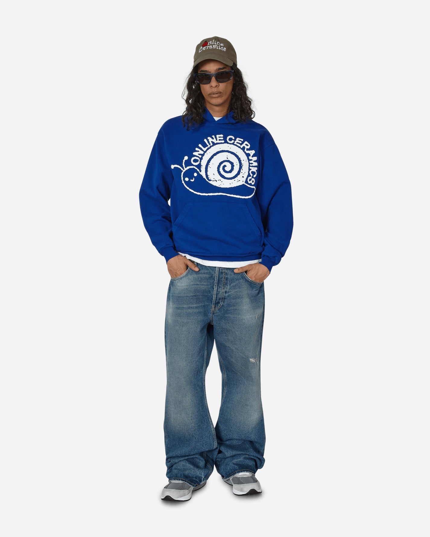 Online Ceramics Snail Logo Blue Hoodie Blue Sweatshirts Hoodies SNAILHOODIE BLUE