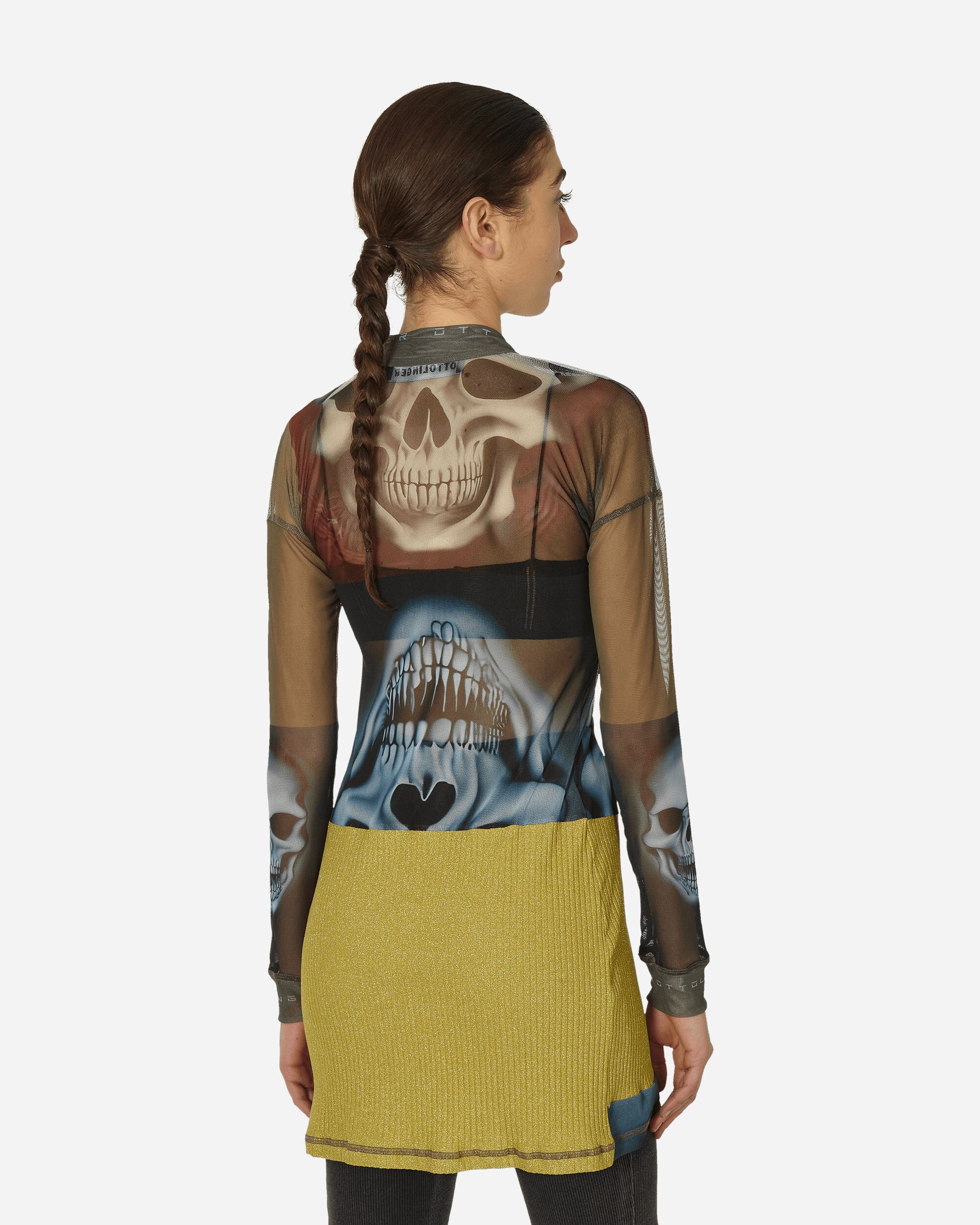 Ottolinger Wmns Mesh Shirt Dress Skull Print Dresses Dress Short 103101 SKPRNT