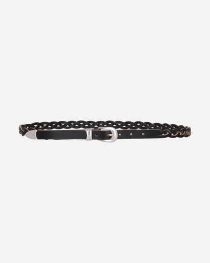 Our Legacy Wmns 2 Cm Braided Belt Black Leather Belts Belt A42382BB 001