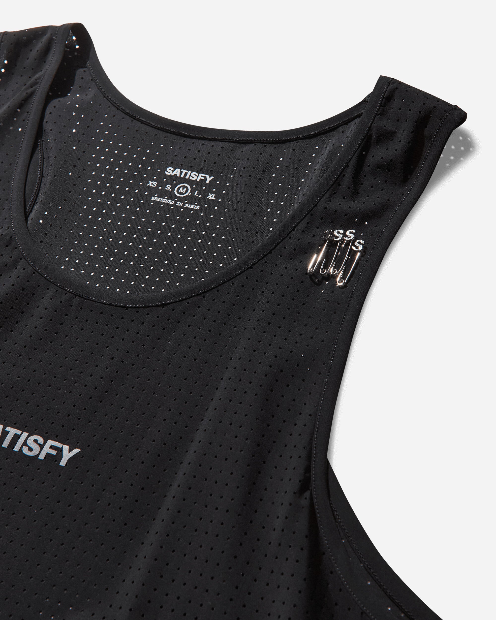 Satisfy Space‑O Singlet Black T-Shirts Shortsleeve 11004 BK-SAB