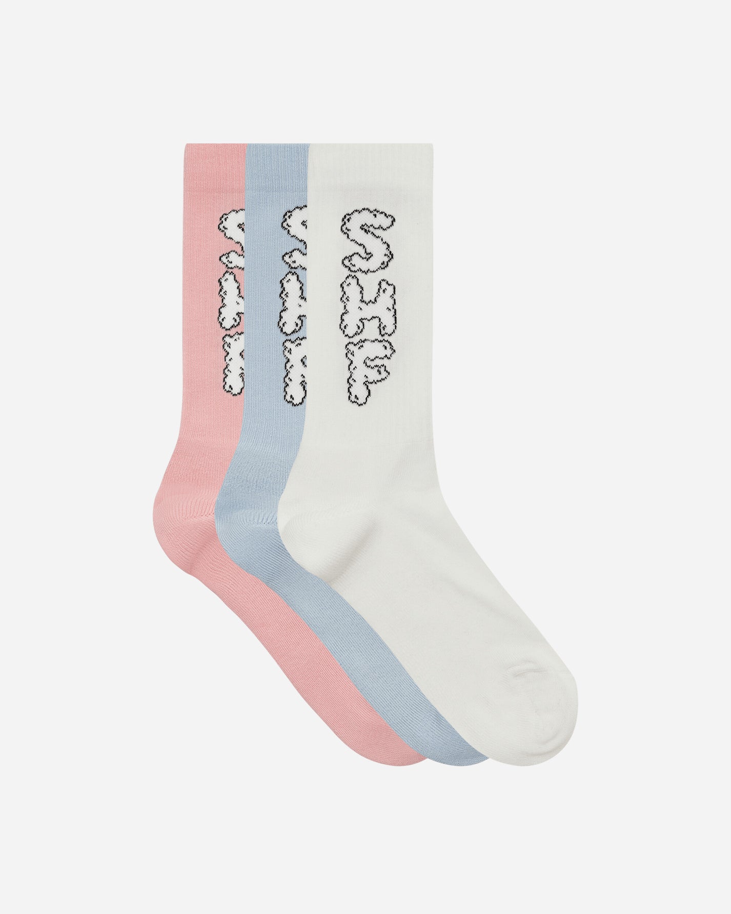 Sky High Farm Unisex Cloud Logo Socks Knit 3 Pack Multicolor Underwear Socks SHF03K003 1