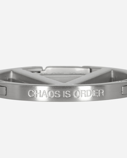 Slam Jam Chaos Is Order Logo Carabiner Silver Small Accessories Keychains BBUW202OT01 GRY0002