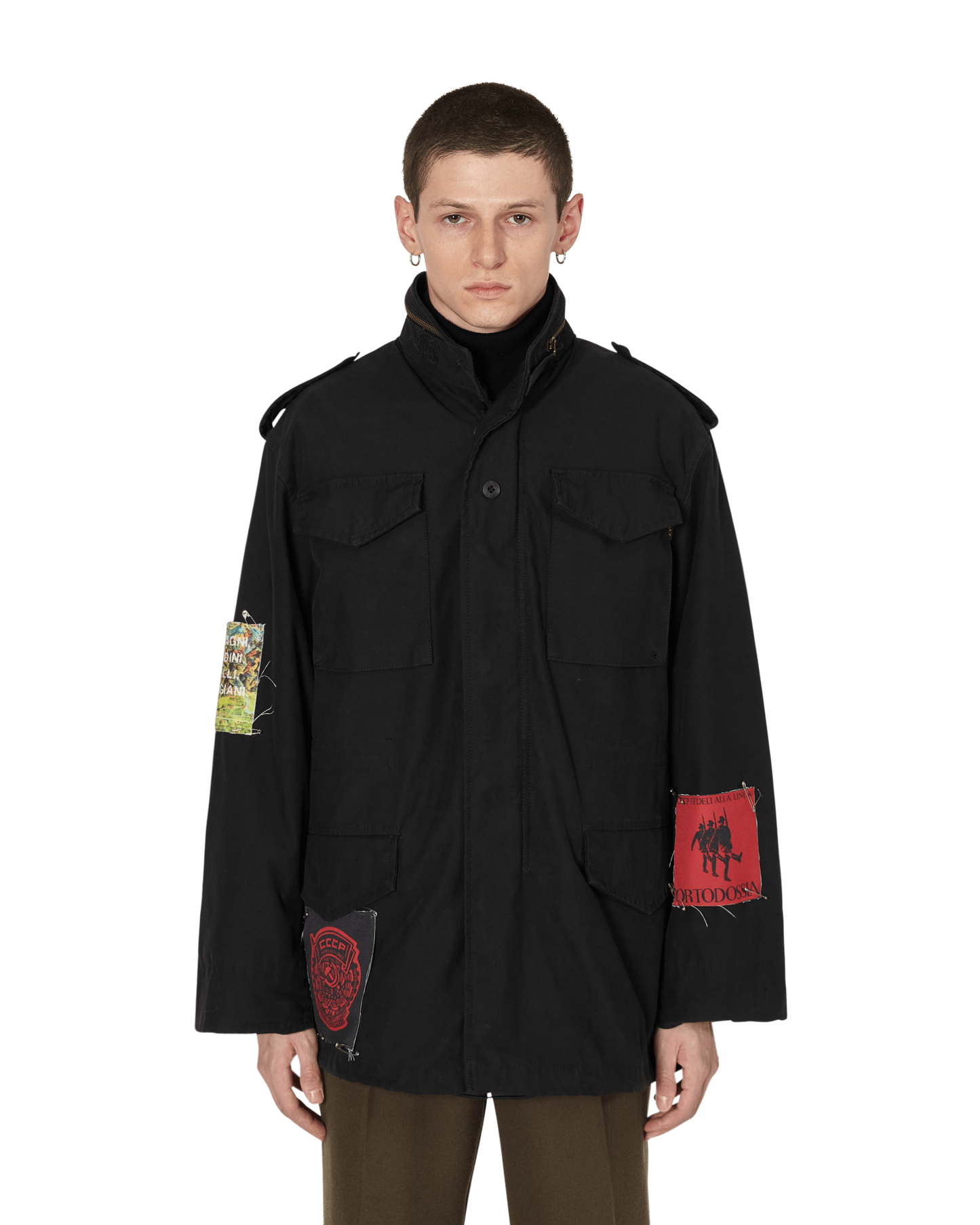 Slam Jam CCCP FEDELI ALLA LINEA - FIELD JACKET Black Washed Coats and Jackets Jackets SJAUJK01FA02 BLK001