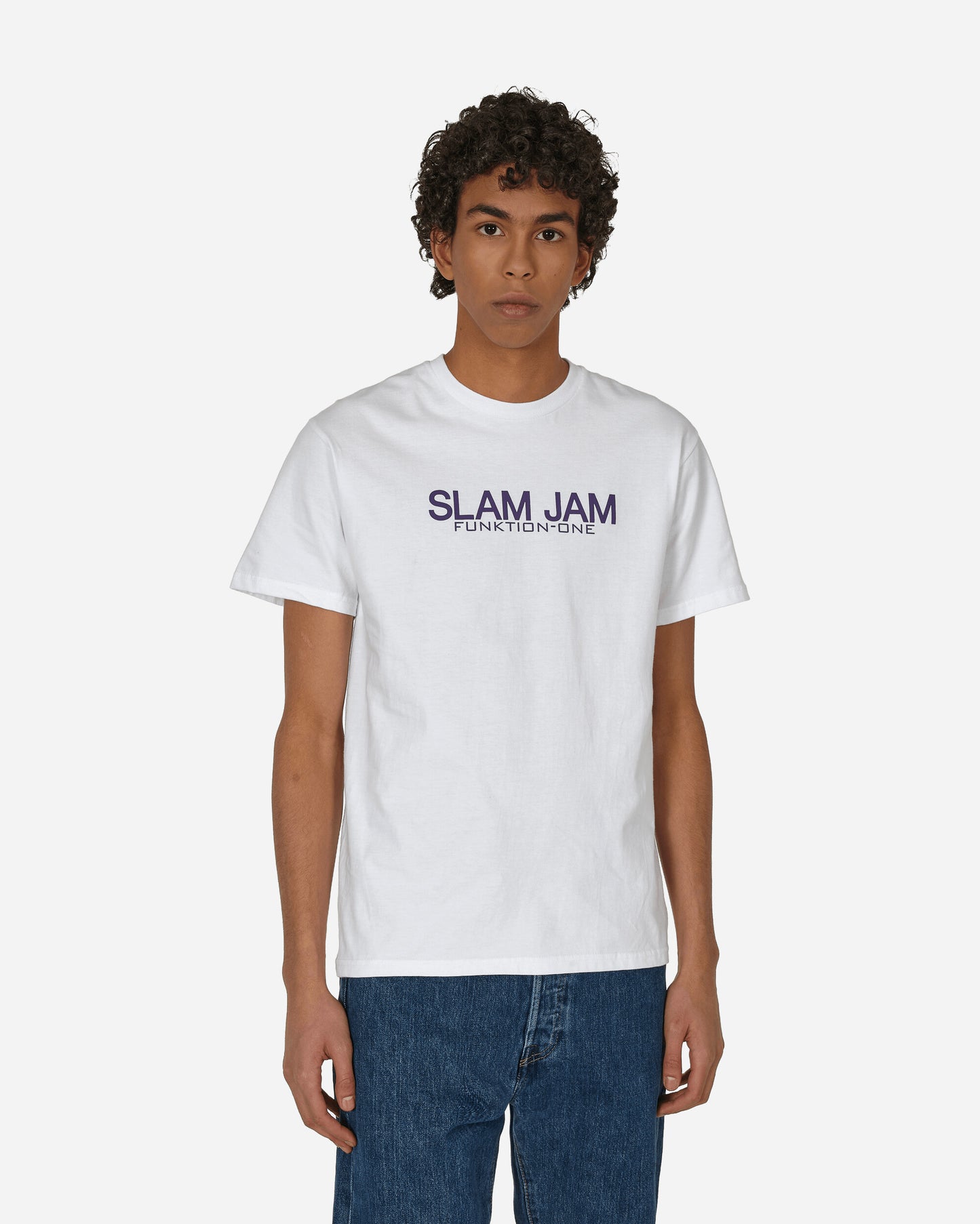 Slam Jam Slam Jam Funktion-One Tee Ss White T-Shirts Top BBMW042FA09 WTH0001