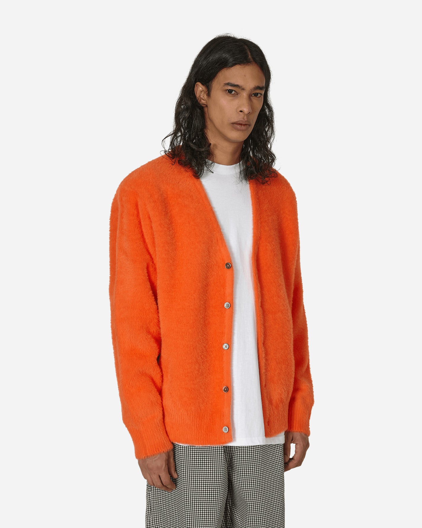 Stüssy Shaggy Cardigan Red Orange Knitwears Cardigans 117094 2538