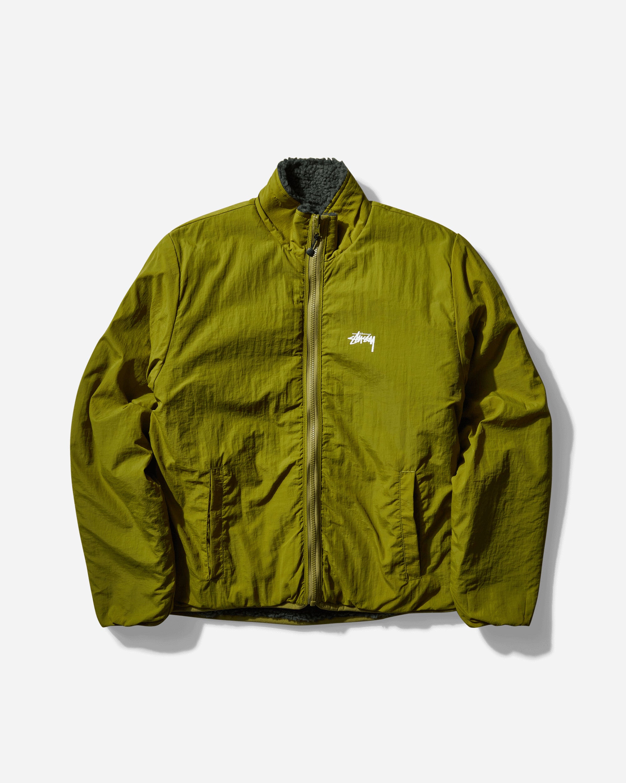 Stüssy Sherpa Reversible Jacket Green Coats and Jackets Fleece Jackets 118529SJ 0401