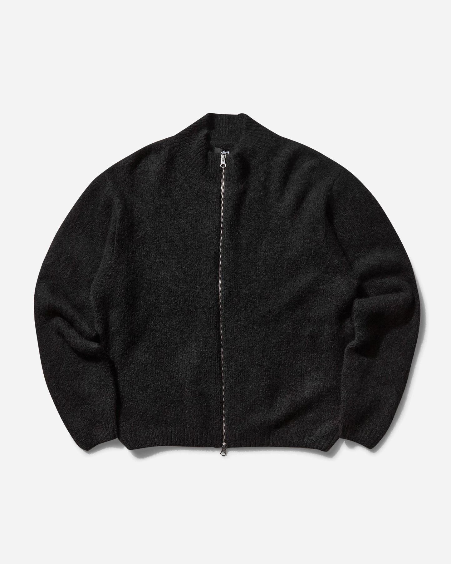 Stüssy Brushed Mock Full Zip Sweater Black Knitwears Sweaters 117248SJ 0001