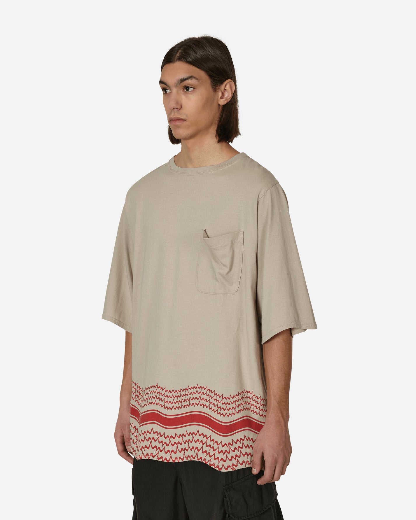 Undercoverism Oversized Shemag T-Shirt Beige Base T-Shirts Shortsleeve UI1C4808 001