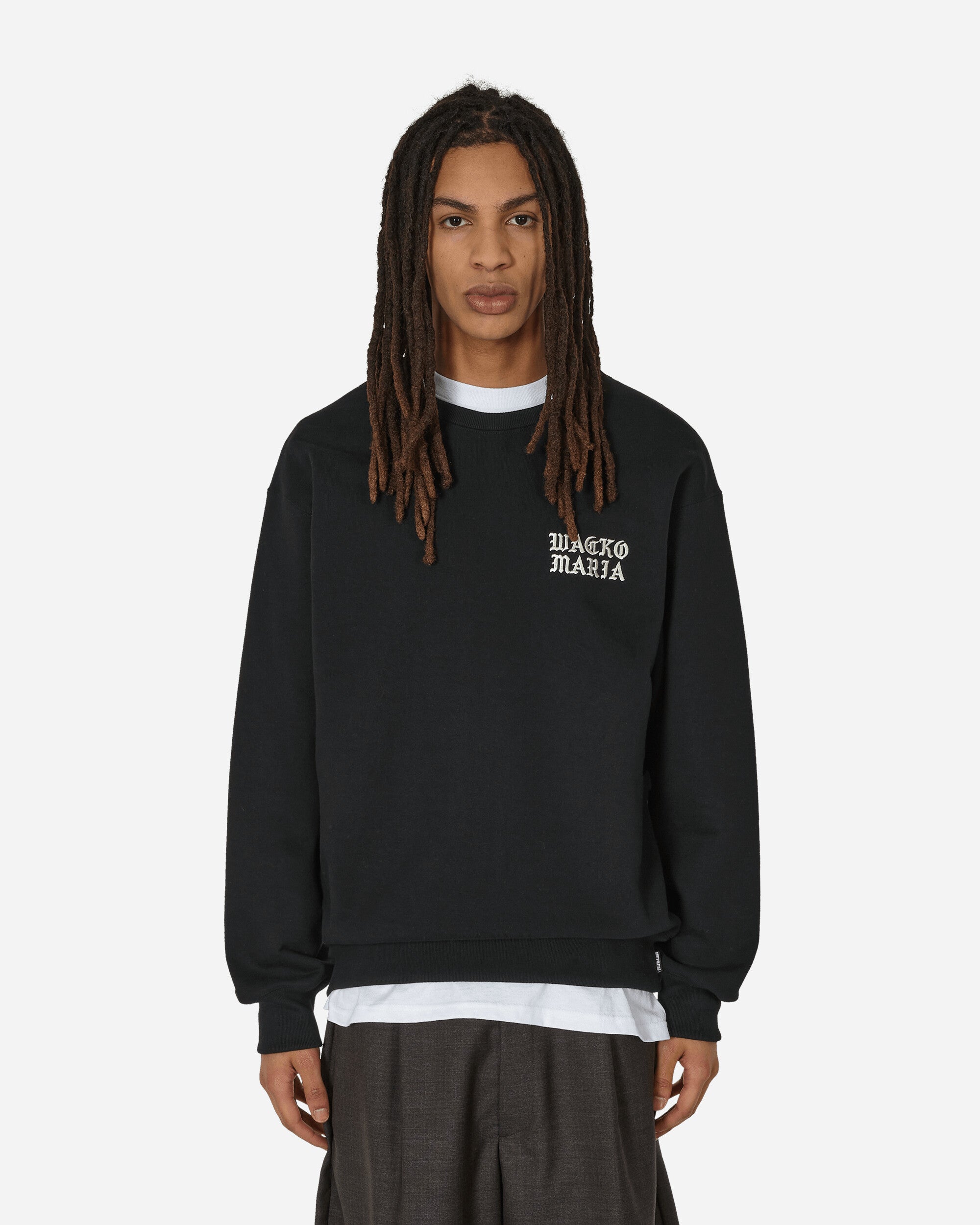 WACKO MARIA Heavy Weight Crew Neck Sweat Shirt Black Sweatshirts Crewneck WMC-SS06 BLK