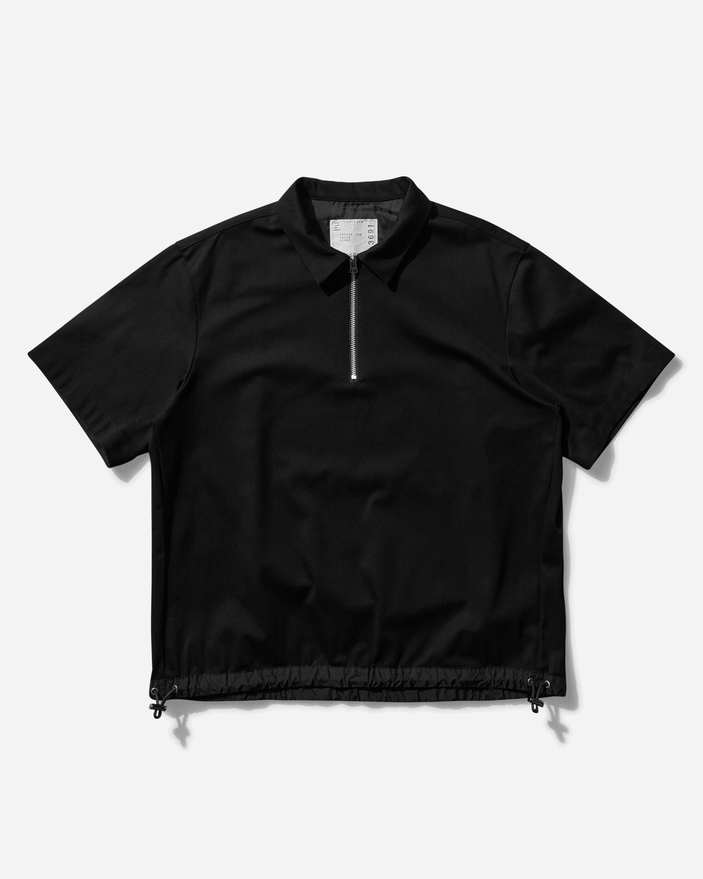 sacai Cotton Jersey Polo Shirt Black T-Shirts Polo 25-03691M 001