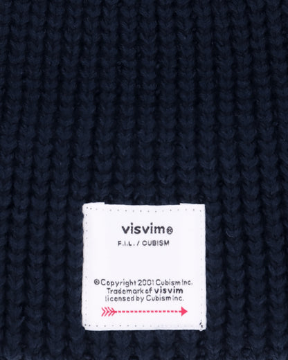 visvim Knit Beanie (Cotton) Navy Hats Beanies 0125103003008 2