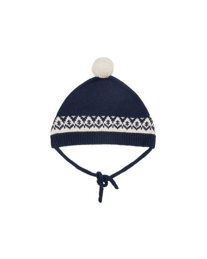 Bode Bobble Navy/Cream Hats Beanies MR24AC24W001 424