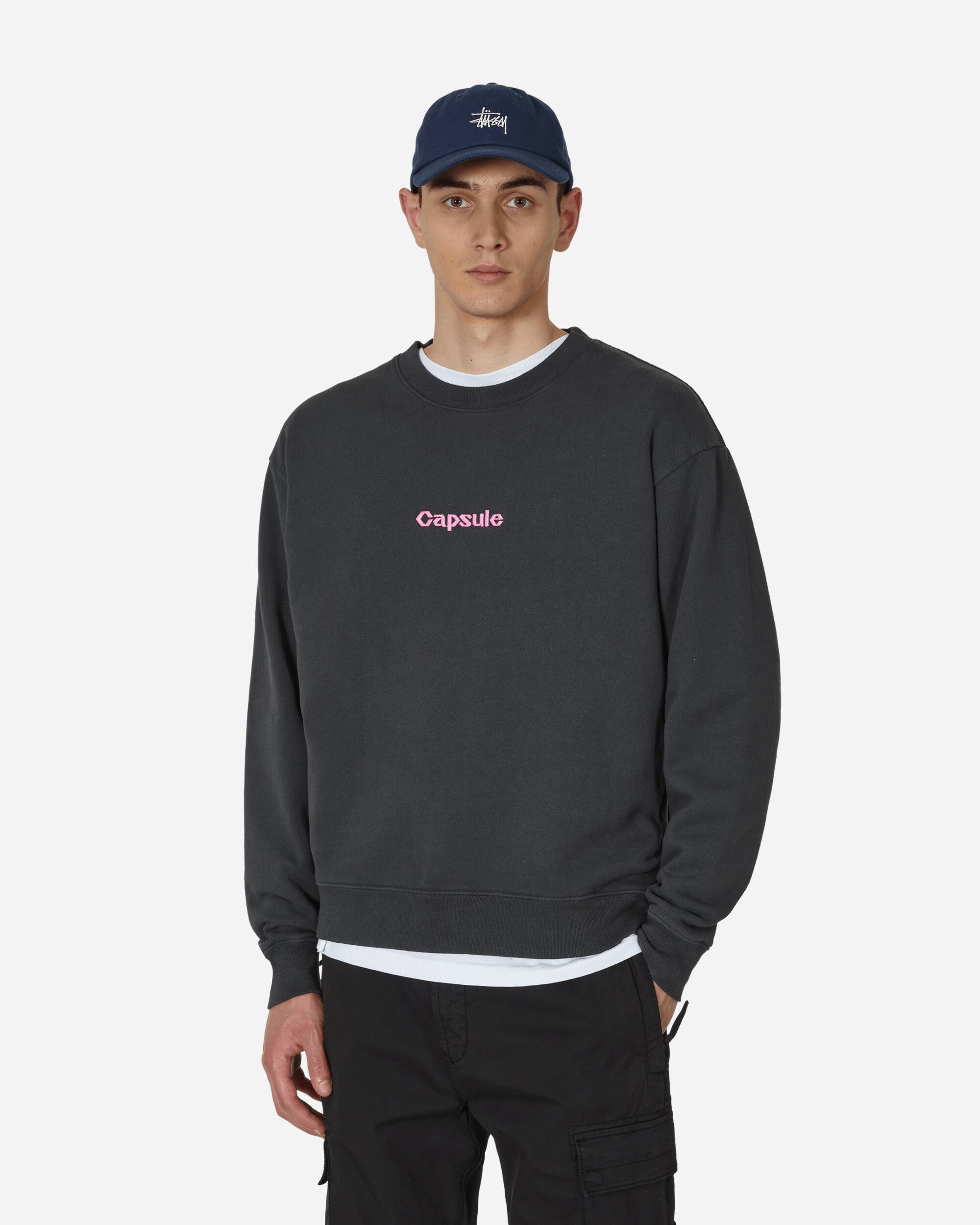 Capsule Washed Black Capsule Logo Crewneck Washed Black Sweatshirts Crewneck CAPLOGOCREW BLACK