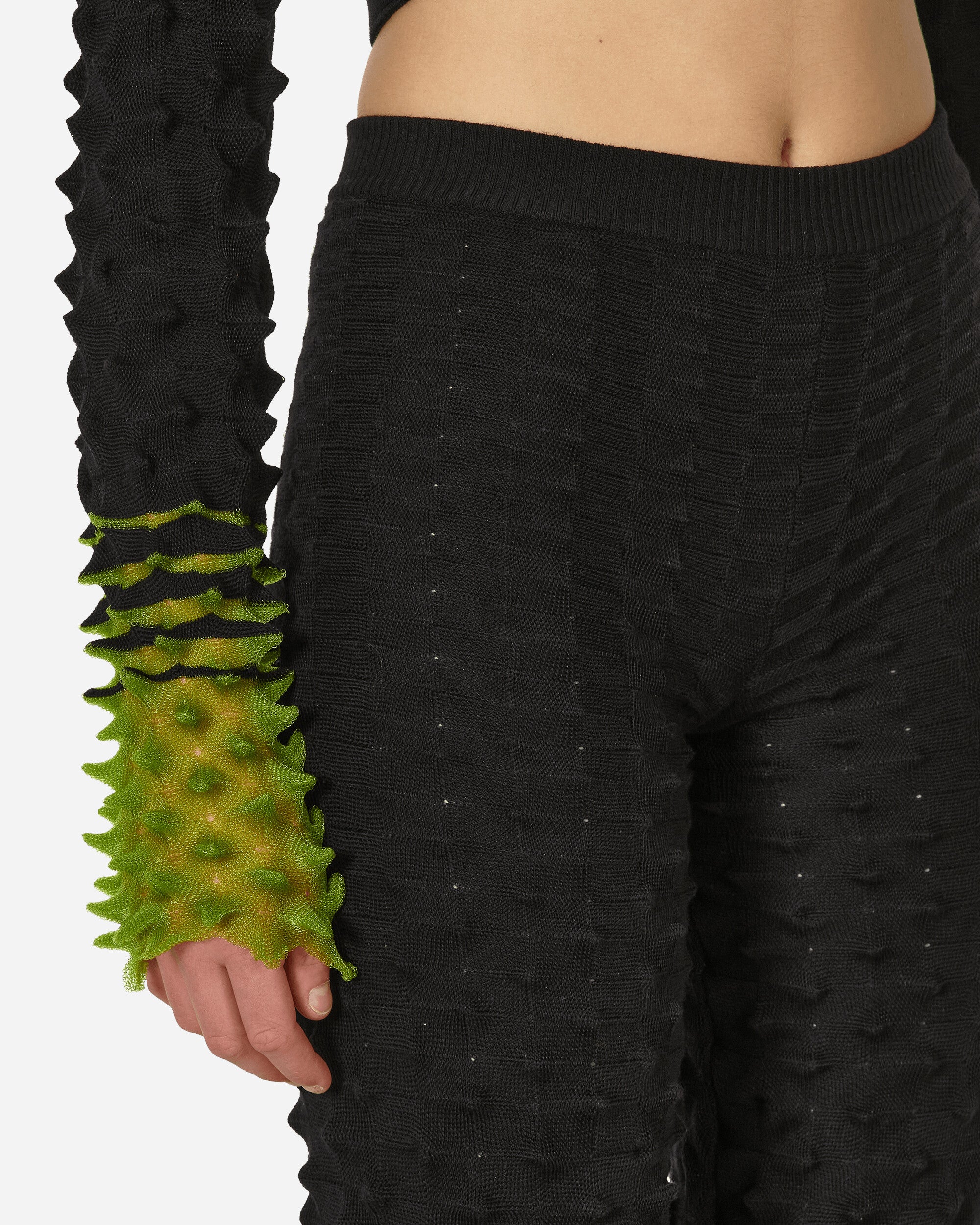 Chet Lo Wmns Spiky Ballet Top Black/Green Knitwears Cardigans FW23CL11 1