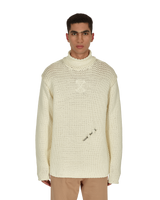 Off-White Meteornail Knit Zip Mockneck Tofu Tofu   Sweatshirts Crewneck OMHA122F21KNI001 6161