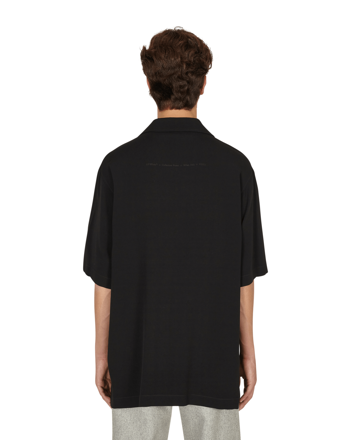 Off-White Cut Here Logo Holiday Shirt Black Black  Shirts Longsleeve OMGA196F21FAB002 1010