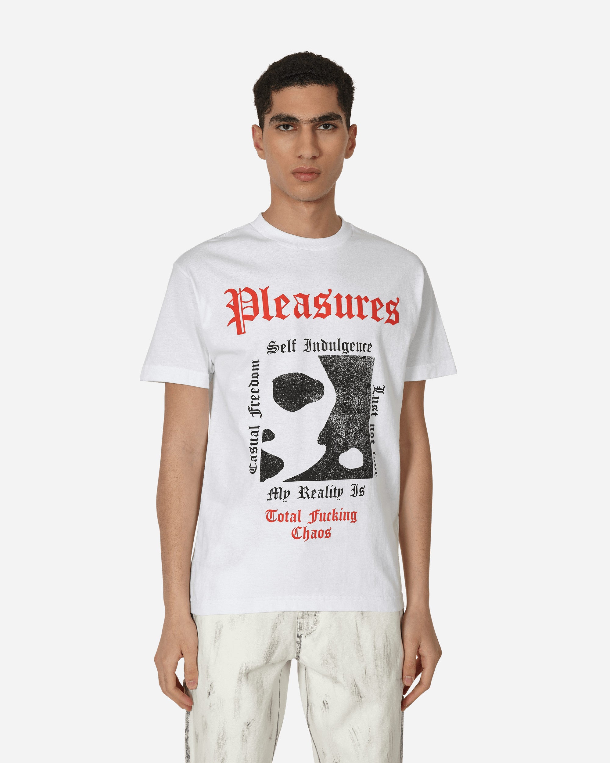 Pleasures Reality T-Shirt White T-Shirts Shortsleeve P22W062 WHITE