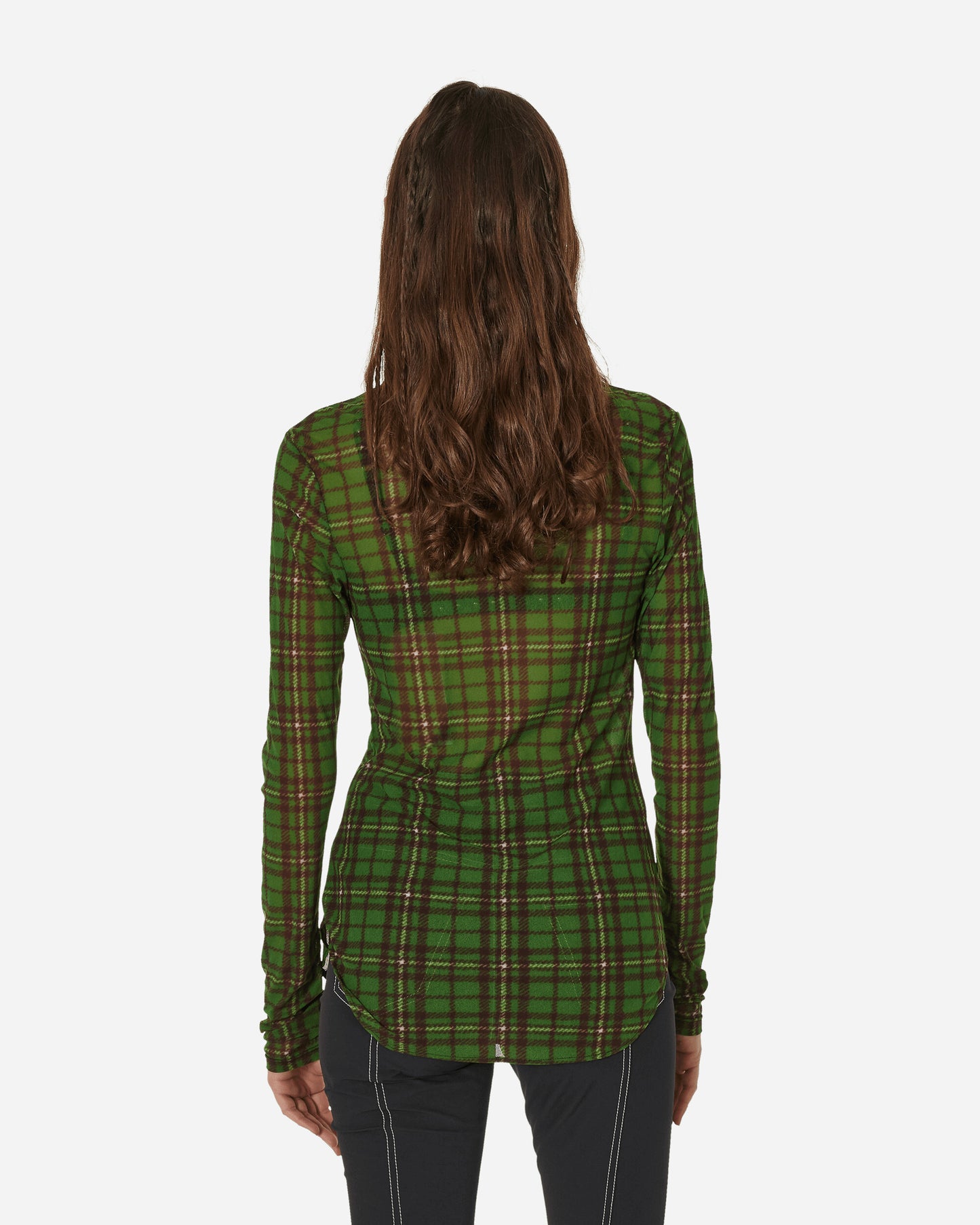 Priscavera Wmns Button Down Top Green Tartan Shirts Longsleeve Shirt 00165-107 GT