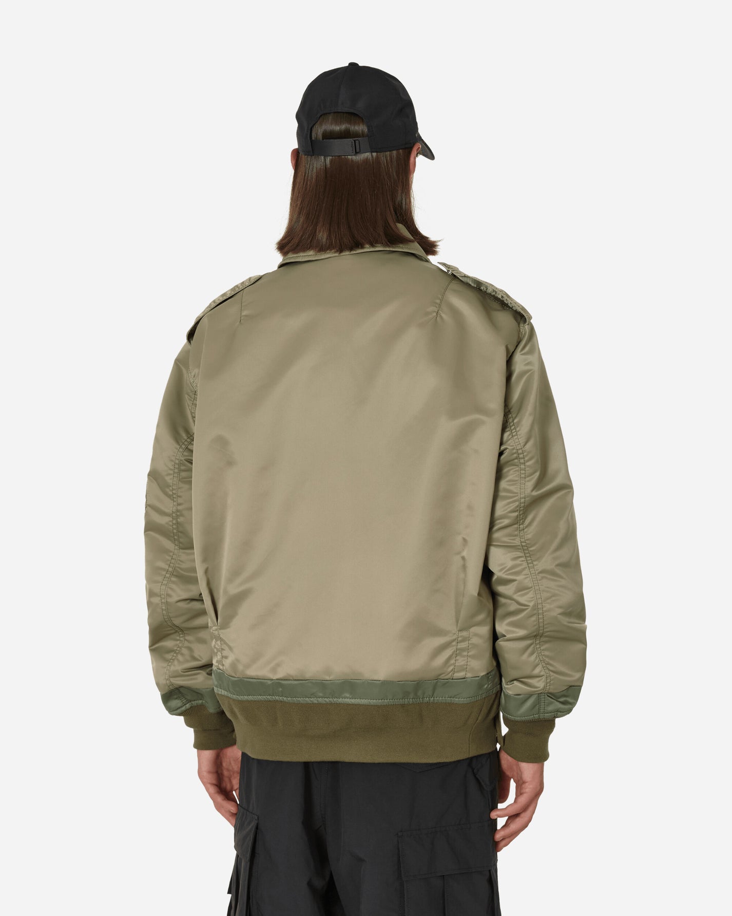 sacai Nylon Twill Blouson Khaki Coats and Jackets Bomber Jackets 23-03164M 535